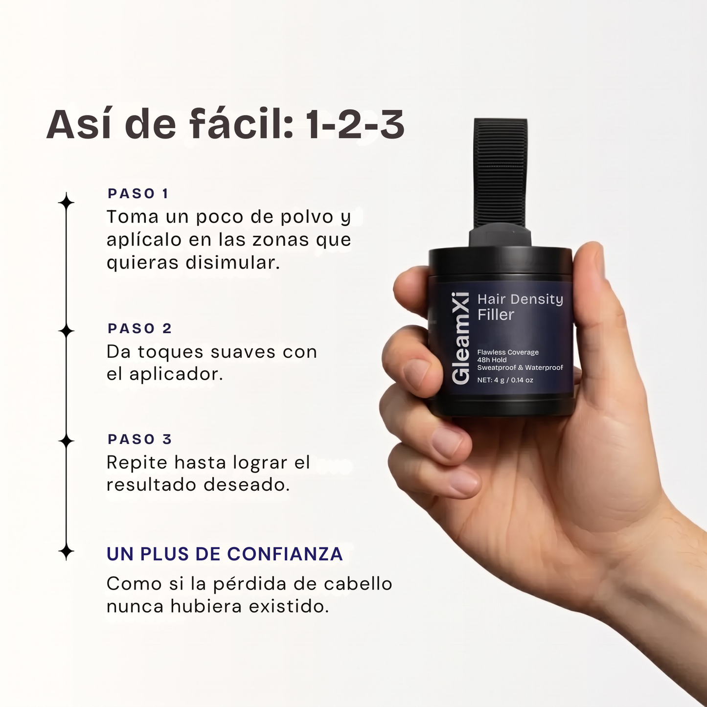 GleamXi, fibras capilares para aumentar la densidad